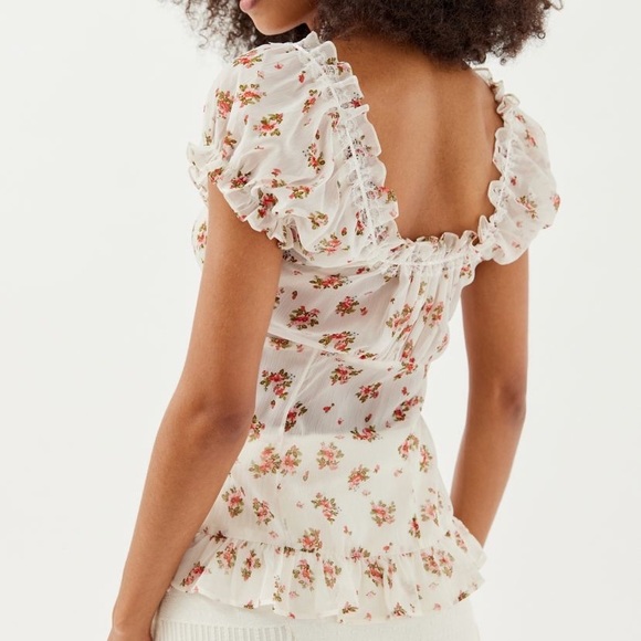 Urban outfitters chiffon floral top - Picture 2 of 8